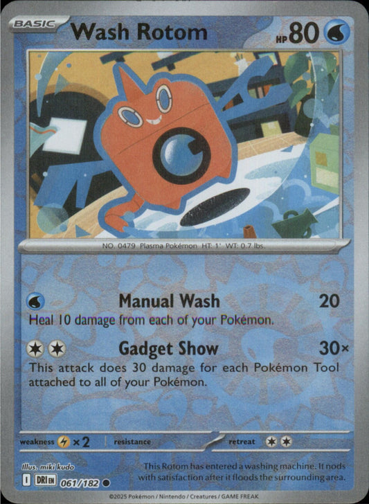 Pokemon Wash Rotom Common SV10: Destined Rivals 061/182 NM Reverse Holo
