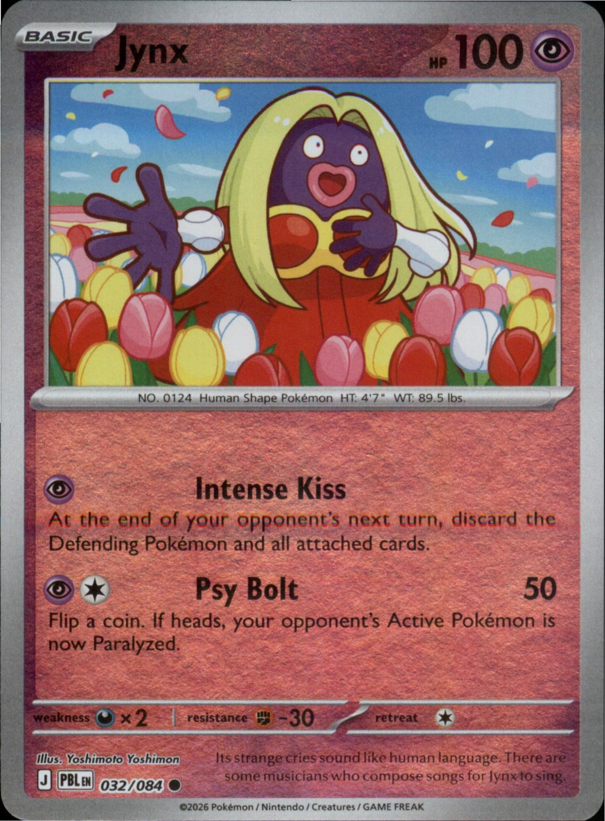 Pokemon Jynx Common ME05: Pitch Black 032/084 NM Reverse Holo