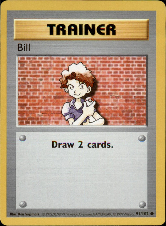 Pokemon Bill Common Base Set (Shadowless) 091/102 NM Unlimited