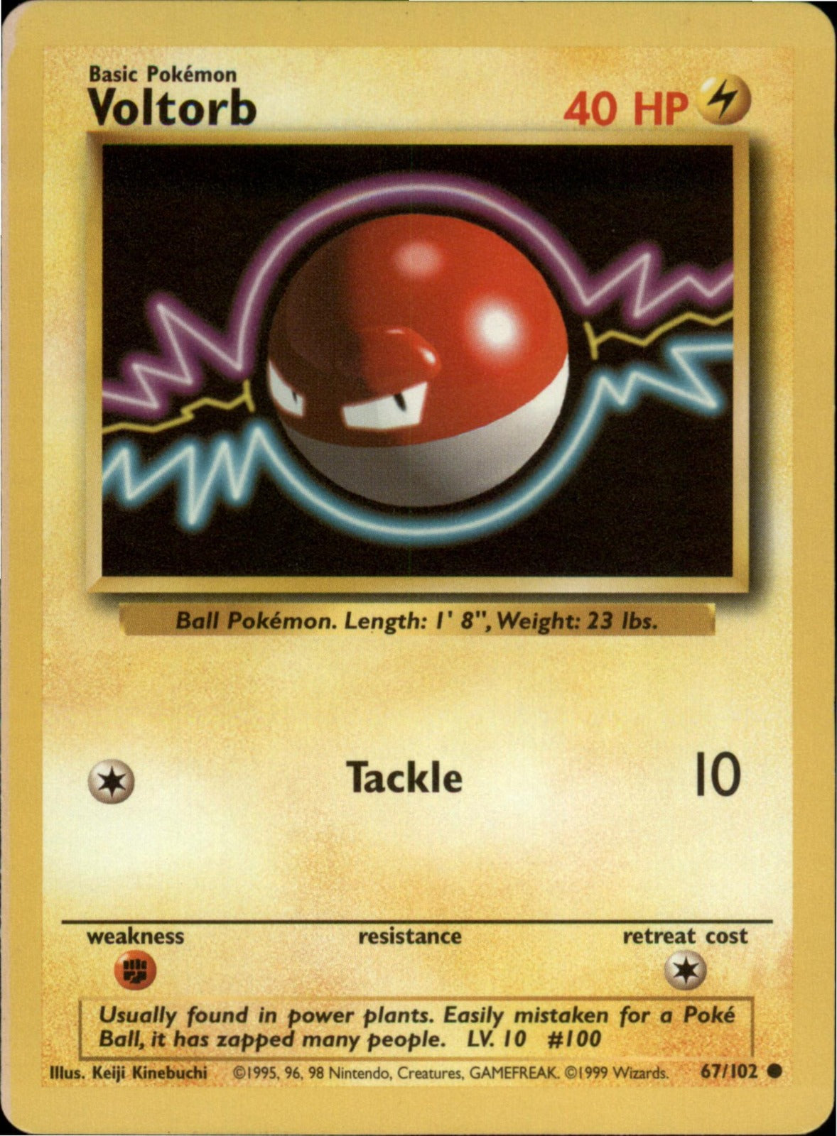 Pokemon Voltorb Common Base Set 067/102 LP