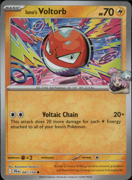 Pokemon Iono's Voltorb Common SV09: Journey Together 047/159 NM Reverse Holo