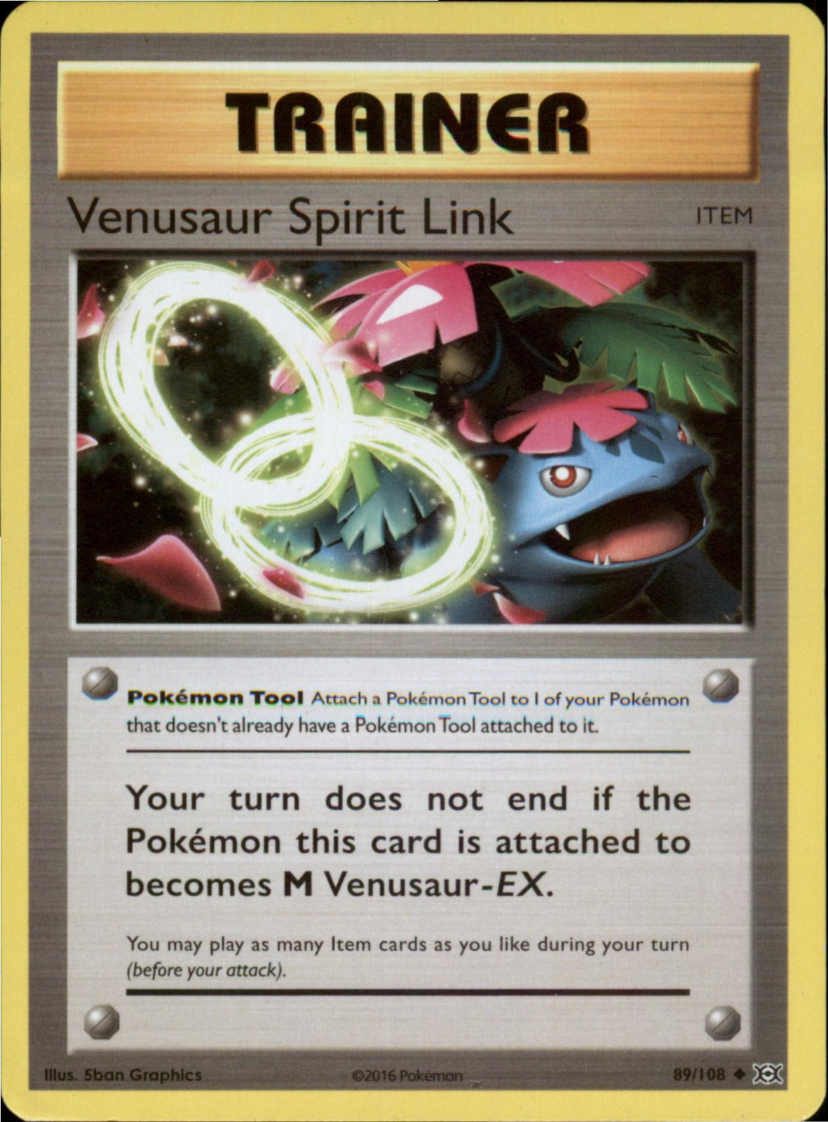 Pokemon Venusaur Spirit Link Uncommon XY - Evolutions 89/108 LP