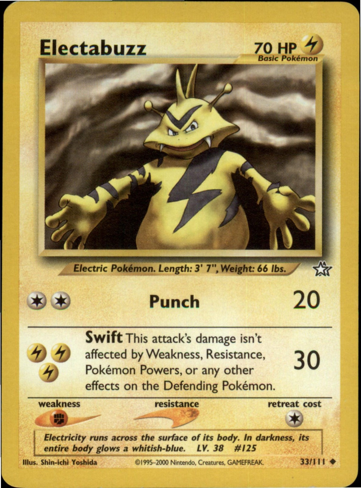 Pokemon Electabuzz Uncommon Neo Genesis 033/111 NM