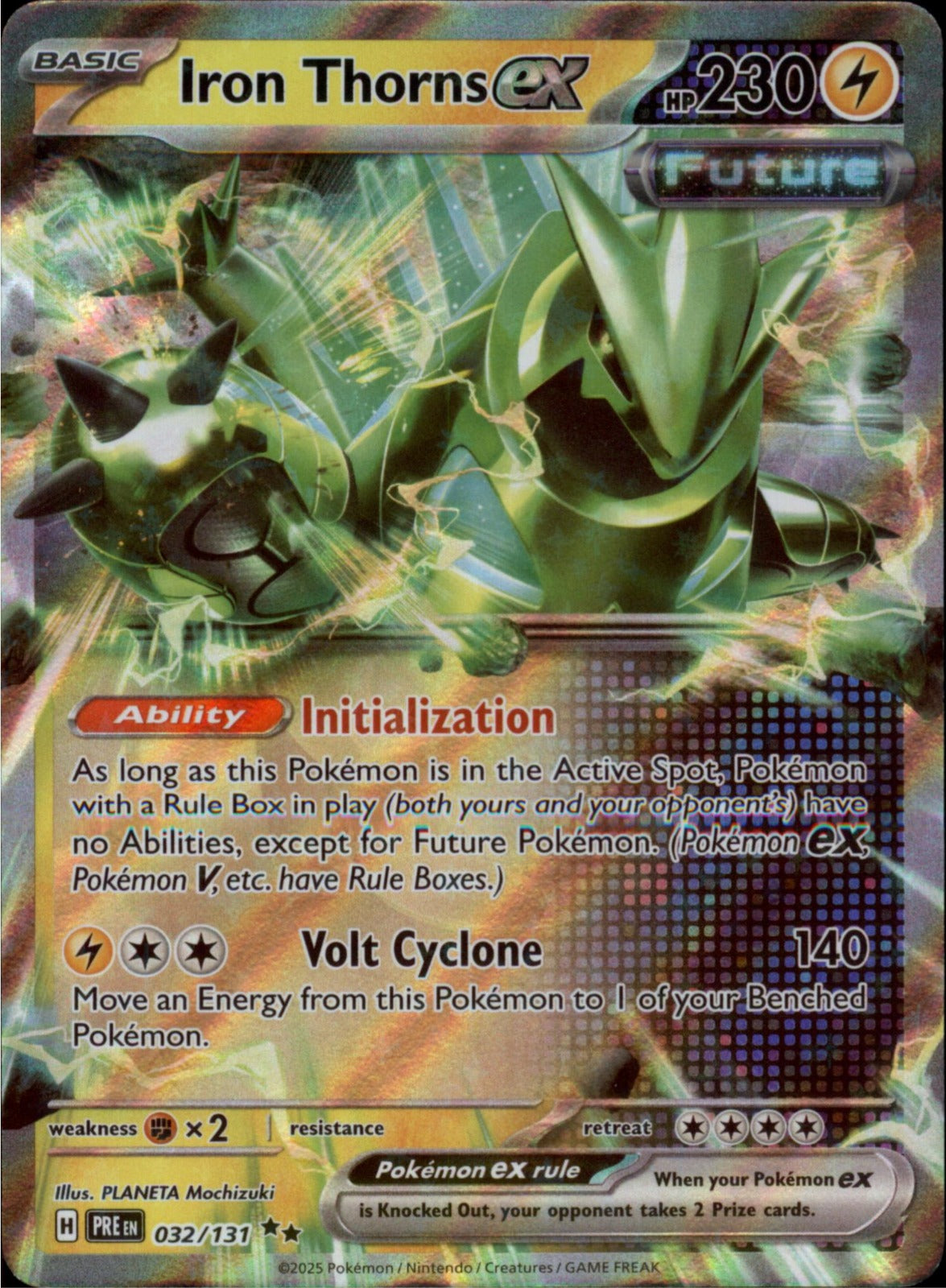 Pokemon Iron Thorns ex Double Rare SV: Prismatic Evolutions 032/131 NM Holo