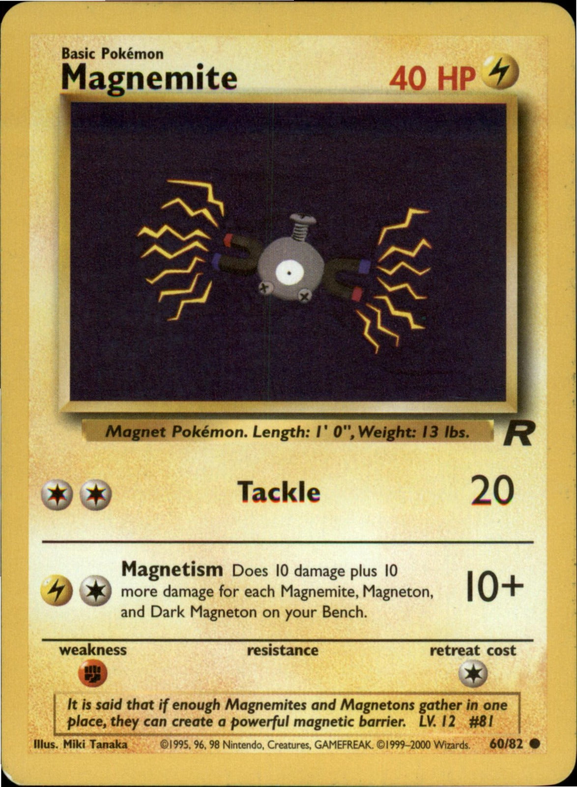 Pokemon Magnemite Common Team Rocket 60/82 LP Unlimited
