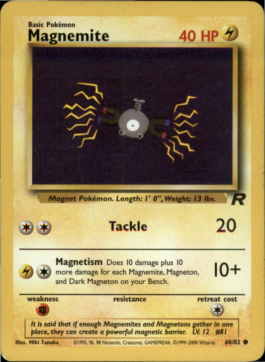 Pokemon Magnemite Common Team Rocket 60/82 LP Unlimited
