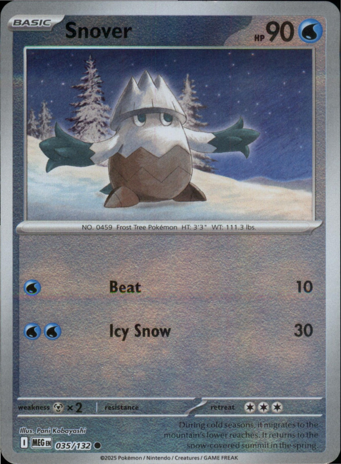Pokemon Snover Common ME01: Mega Evolution 035/132 NM Reverse Holo