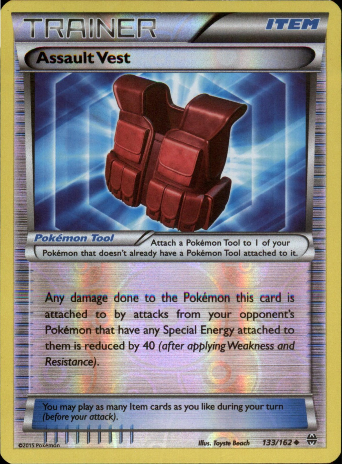 Pokemon Assault Vest Uncommon XY - BREAKthrough 133/162 LP Reverse Holo