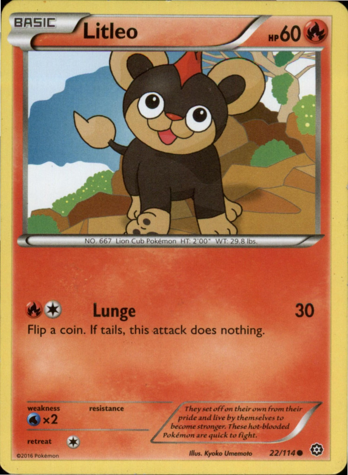 Pokemon Litleo Common XY - Steam Siege 22/114 LP