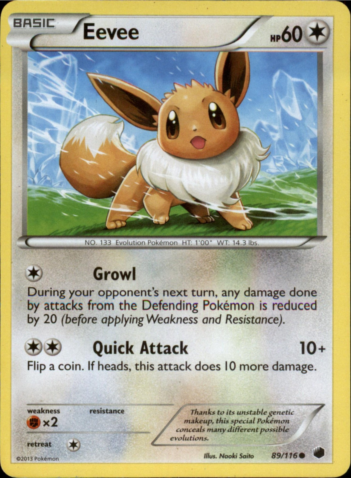 Pokemon Eevee (89) Common Plasma Freeze 89/116 LP
