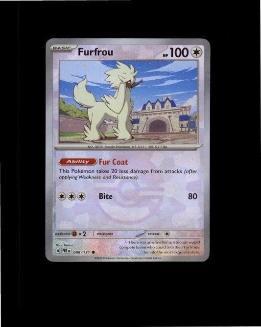 Pokemon Furfrou (Poke Ball Pattern) Common SV: Prismatic Evolutions 088/131 NM