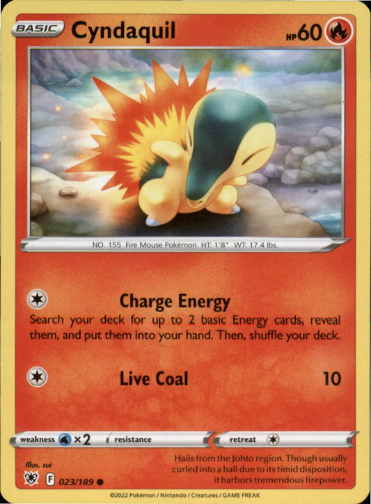 Pokemon Cyndaquil Common SWSH10: Astral Radiance 023/189 NM