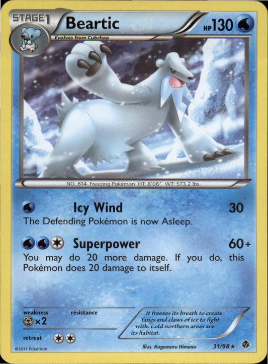 Pokemon Beartic (31) Rare Emerging Powers 31/98 NM