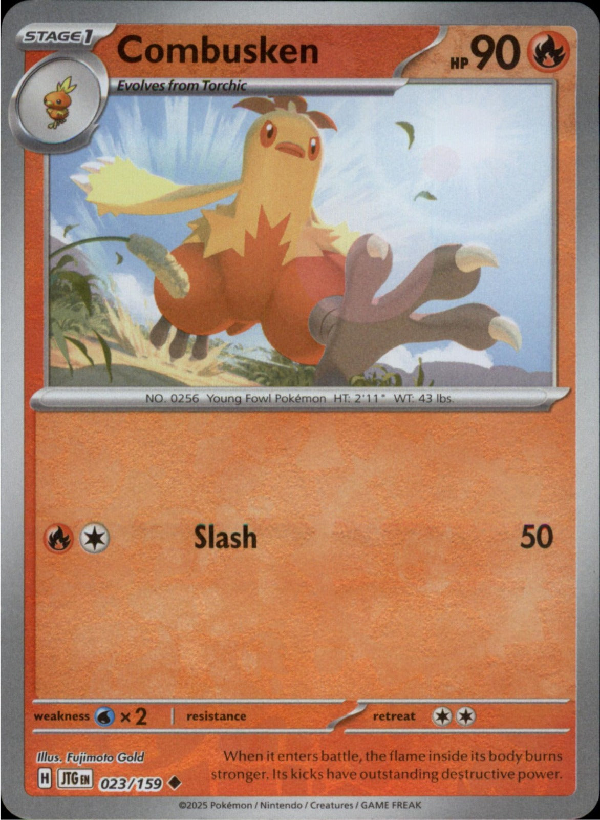 Pokemon Combusken Uncommon SV09: Journey Together 023/159 NM Reverse Holo