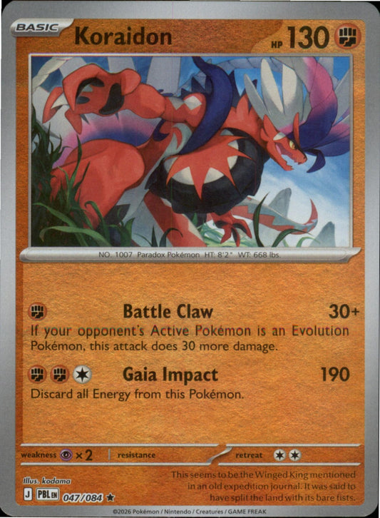 Pokemon Koraidon Rare ME05: Pitch Black 047/084 NM Reverse Holo