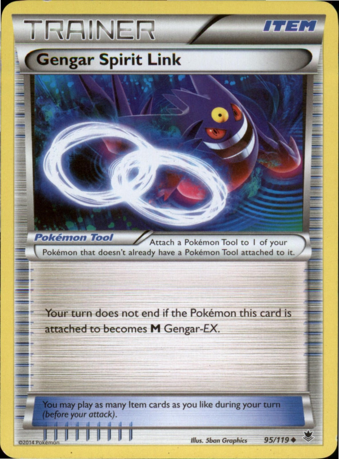 Pokemon Gengar Spirit Link Uncommon XY - Phantom Forces 95/119 LP