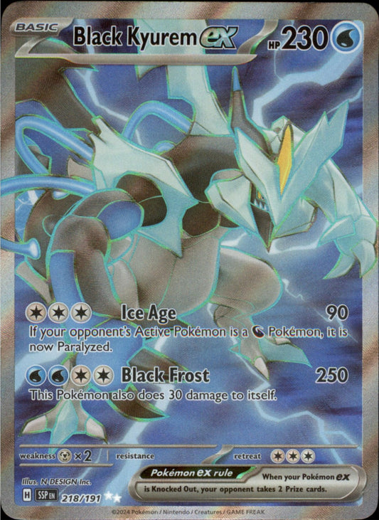 Pokemon Black Kyurem ex Ultra Rare SV08: Surging Sparks 218/191 NM Holo