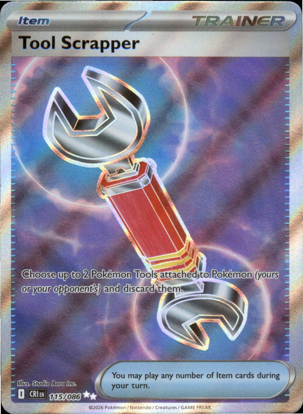 Pokemon Tool Scrapper Ultra Rare ME04: Chaos Rising 115/086 NM Holo