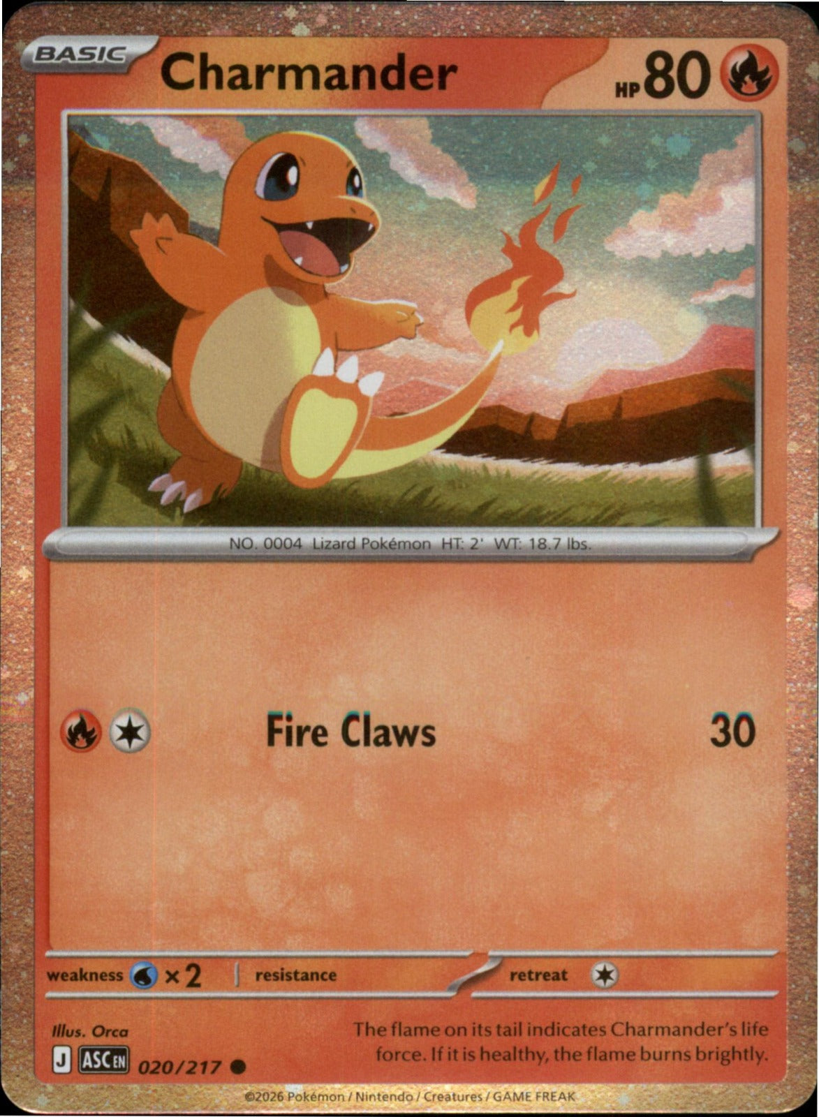 Pokemon Charmander (Cosmos Holo) Common Miscellaneous Cards  Products 020/217 NM