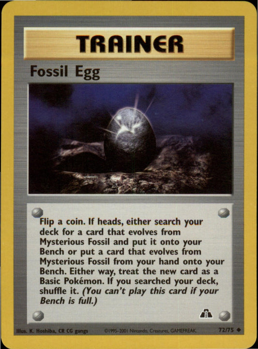 Pokemon Fossil Egg Uncommon Neo Discovery 72/75 NM
