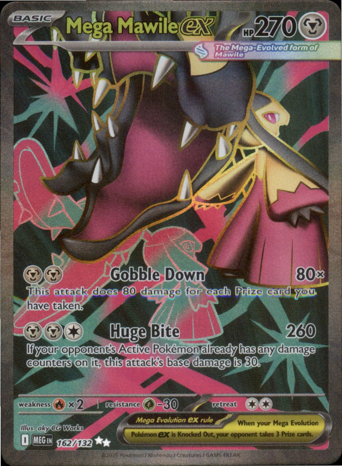 Pokemon Mega Mawile ex Ultra Rare ME01: Mega Evolution 162/132 NM Holo