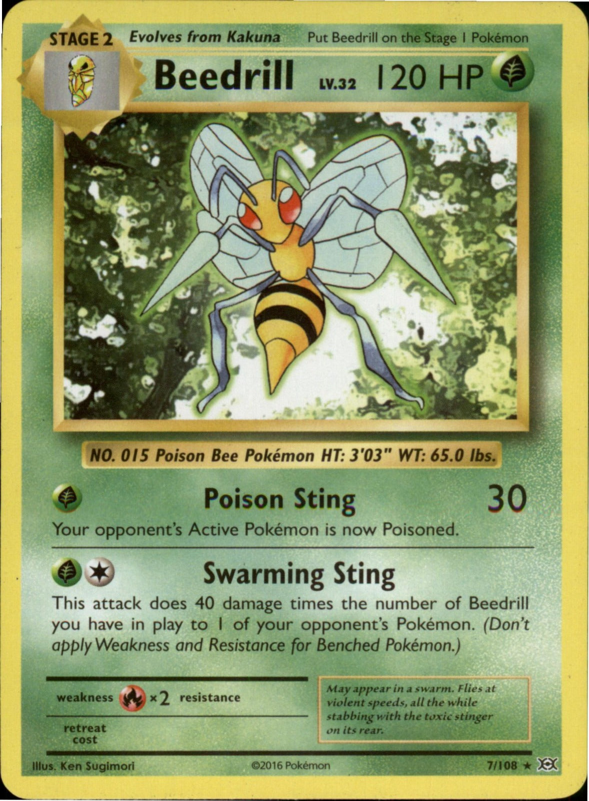 Pokemon Beedrill Rare XY - Evolutions 7/108 LP