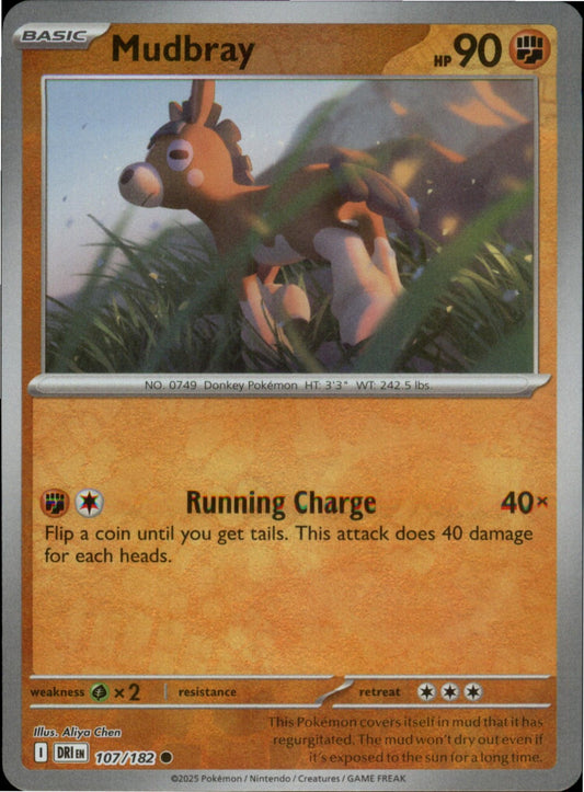 Pokemon Mudbray Common SV10: Destined Rivals 107/182 NM Reverse Holo