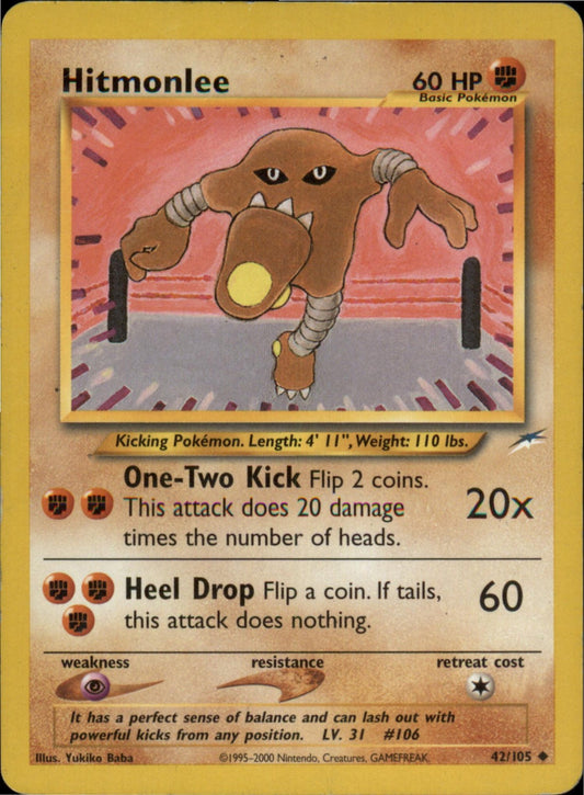 Pokemon Hitmonlee Uncommon Neo Destiny 042/105 HP