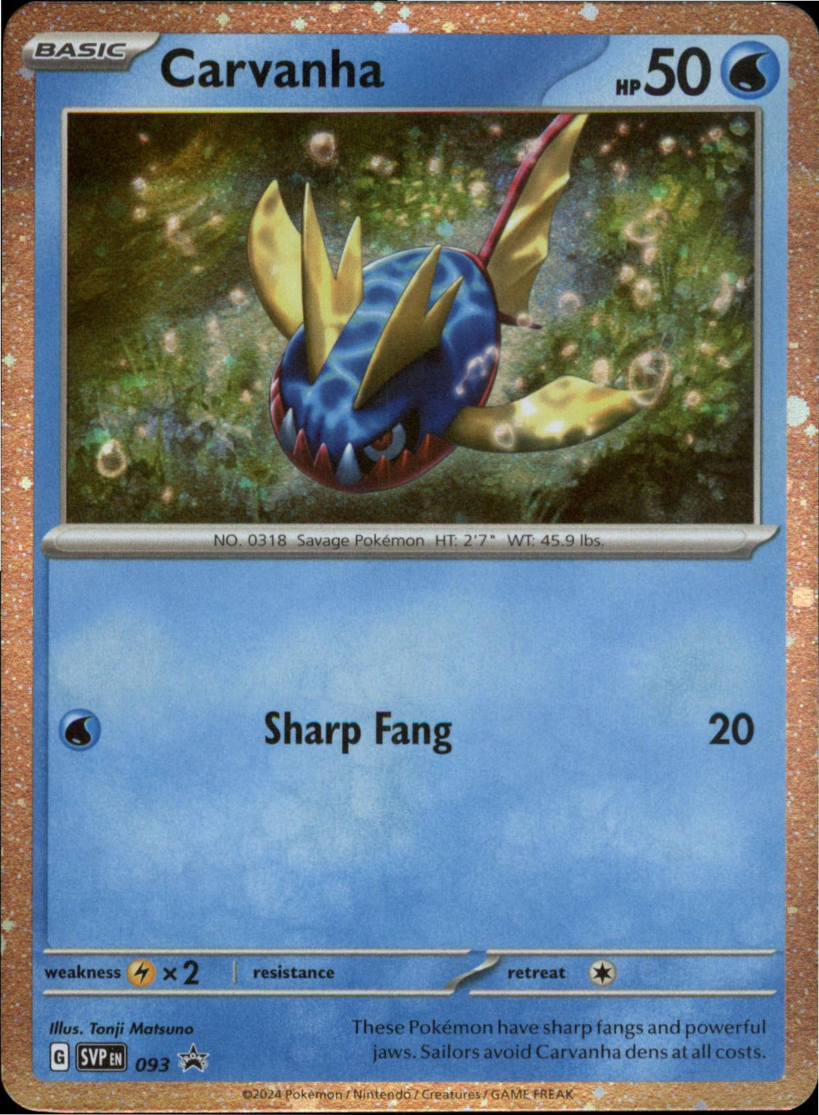 Pokemon Carvanha Promo SV: Scarlet & Violet Promo Cards 093 NM Holo