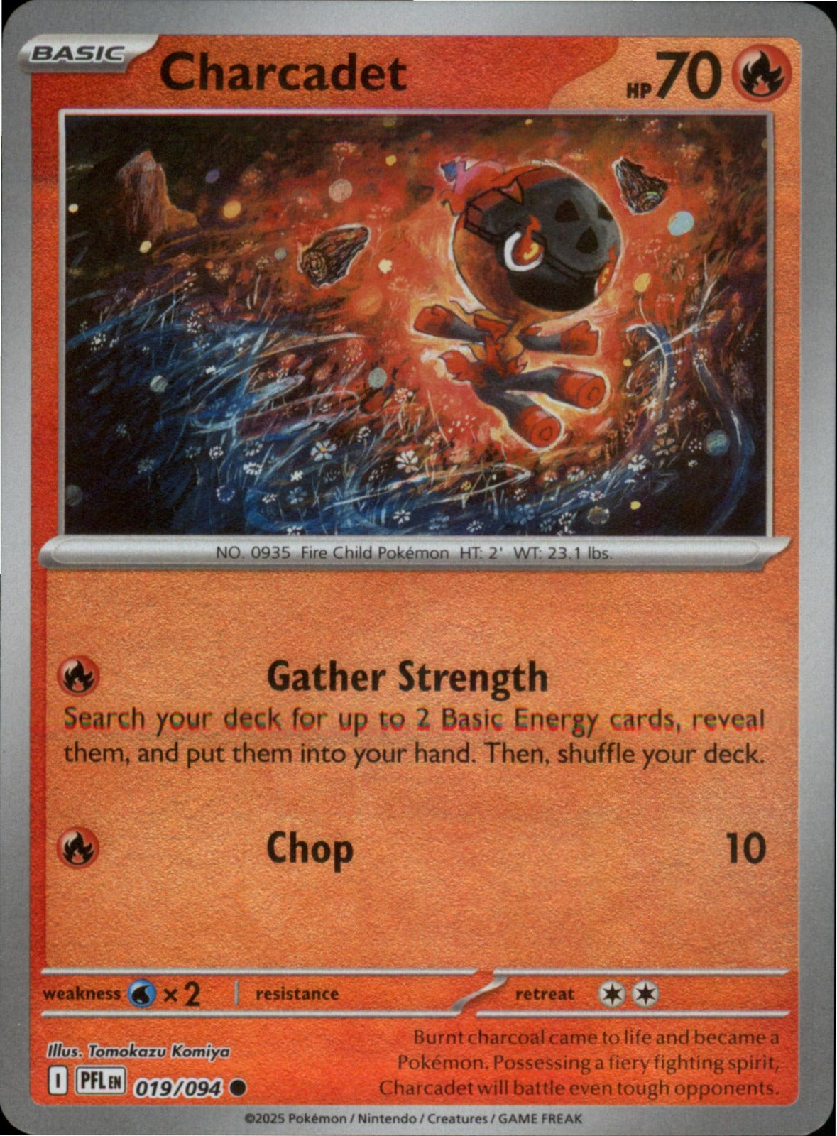 Pokemon Charcadet Common ME02: Phantasmal Flames 019/094 NM Reverse Holo