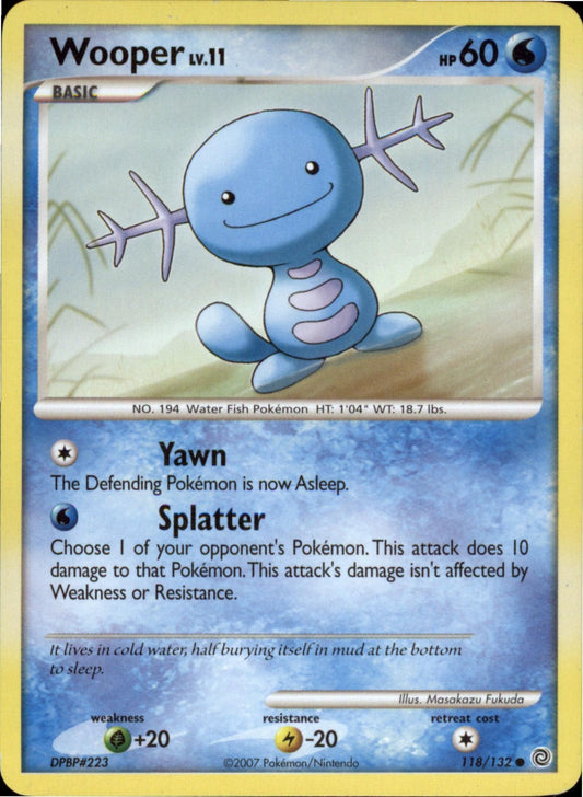 Pokemon Wooper Common Secret Wonders 118/132 NM