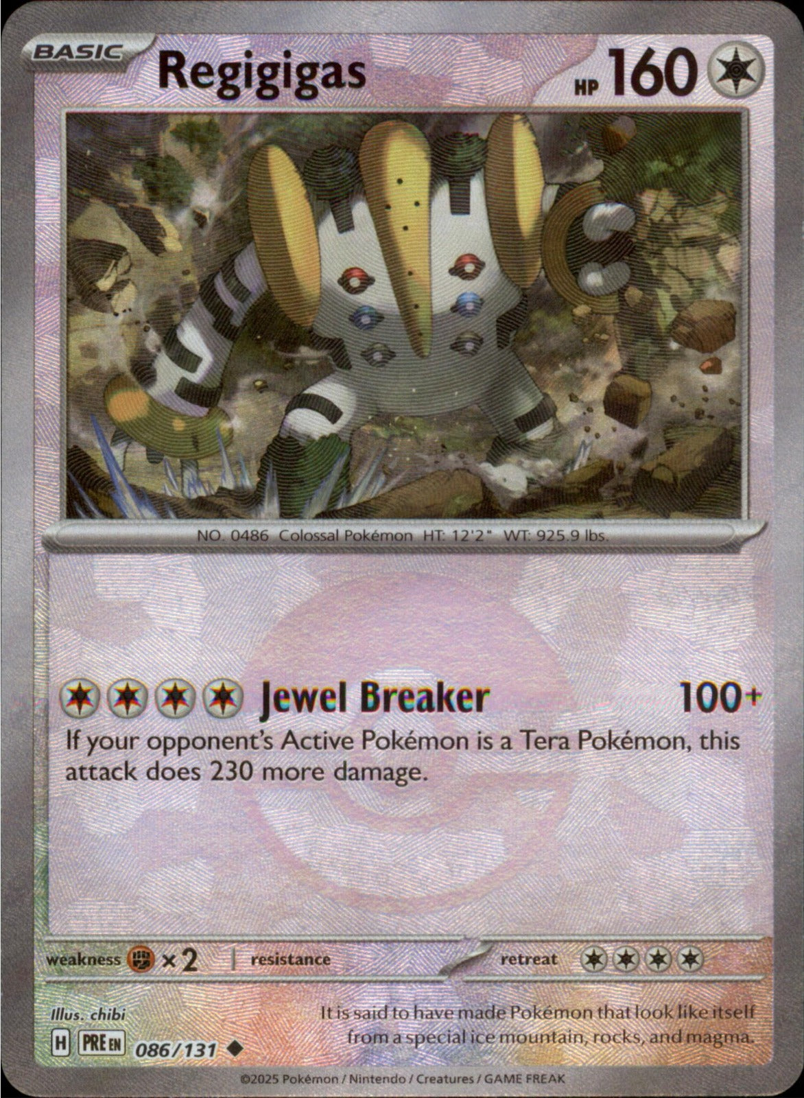 Pokemon Regigigas Uncommon SV: Prismatic Evolutions 086/131 NM