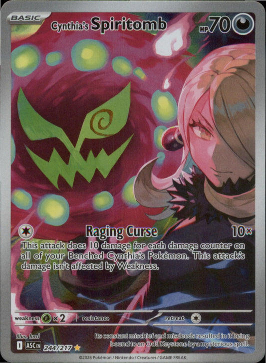 Pokemon Cynthia's Spiritomb Illustration Rare Ascended Heroes 244/217 NM Holo