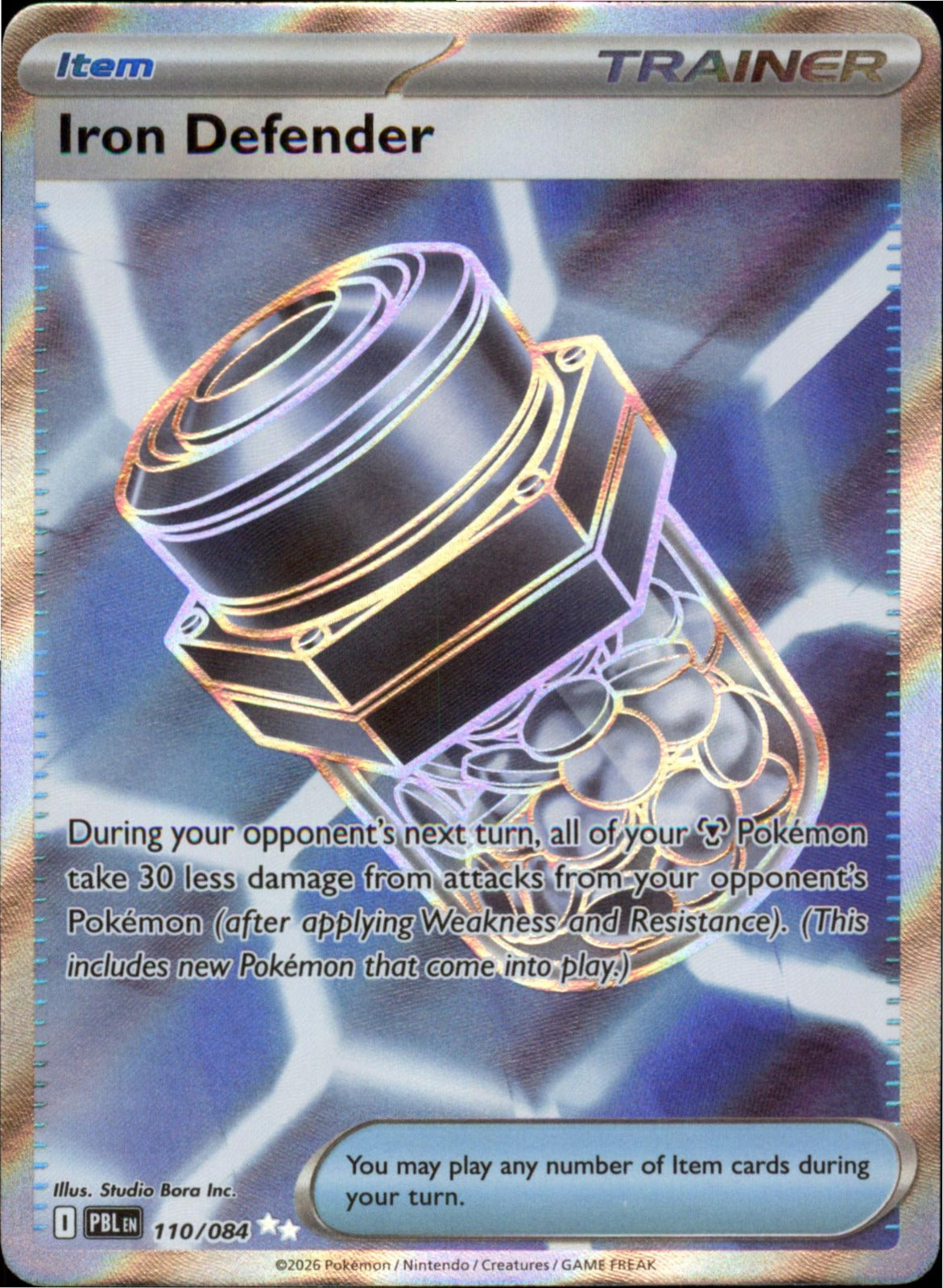 Pokemon Iron Defender Ultra Rare ME05: Pitch Black 110/084 NM Holo