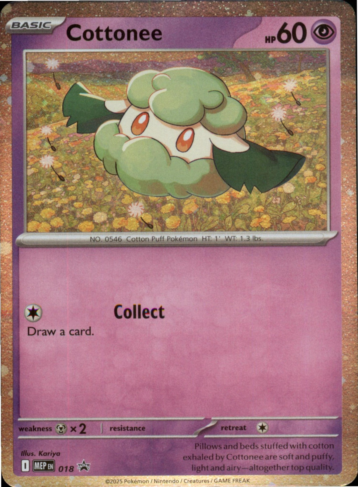 Pokemon Cottonee (Cosmos Holo) Promo ME: Mega Evolution Promo 018 NM Holo