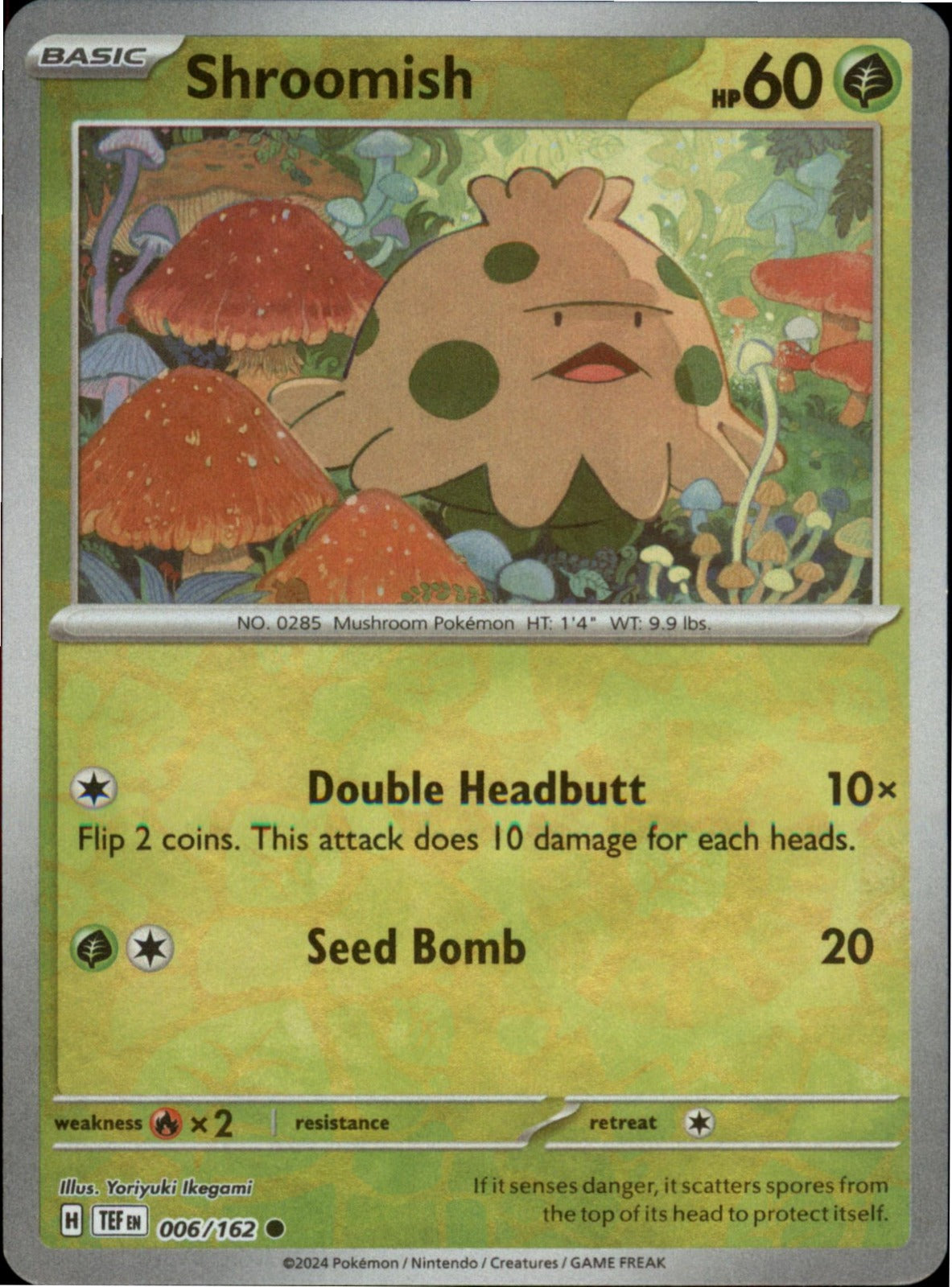 Pokemon Shroomish Common SV05: Temporal Forces 006/162 NM Reverse Holo