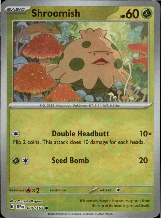 Pokemon Shroomish Common SV05: Temporal Forces 006/162 NM Reverse Holo