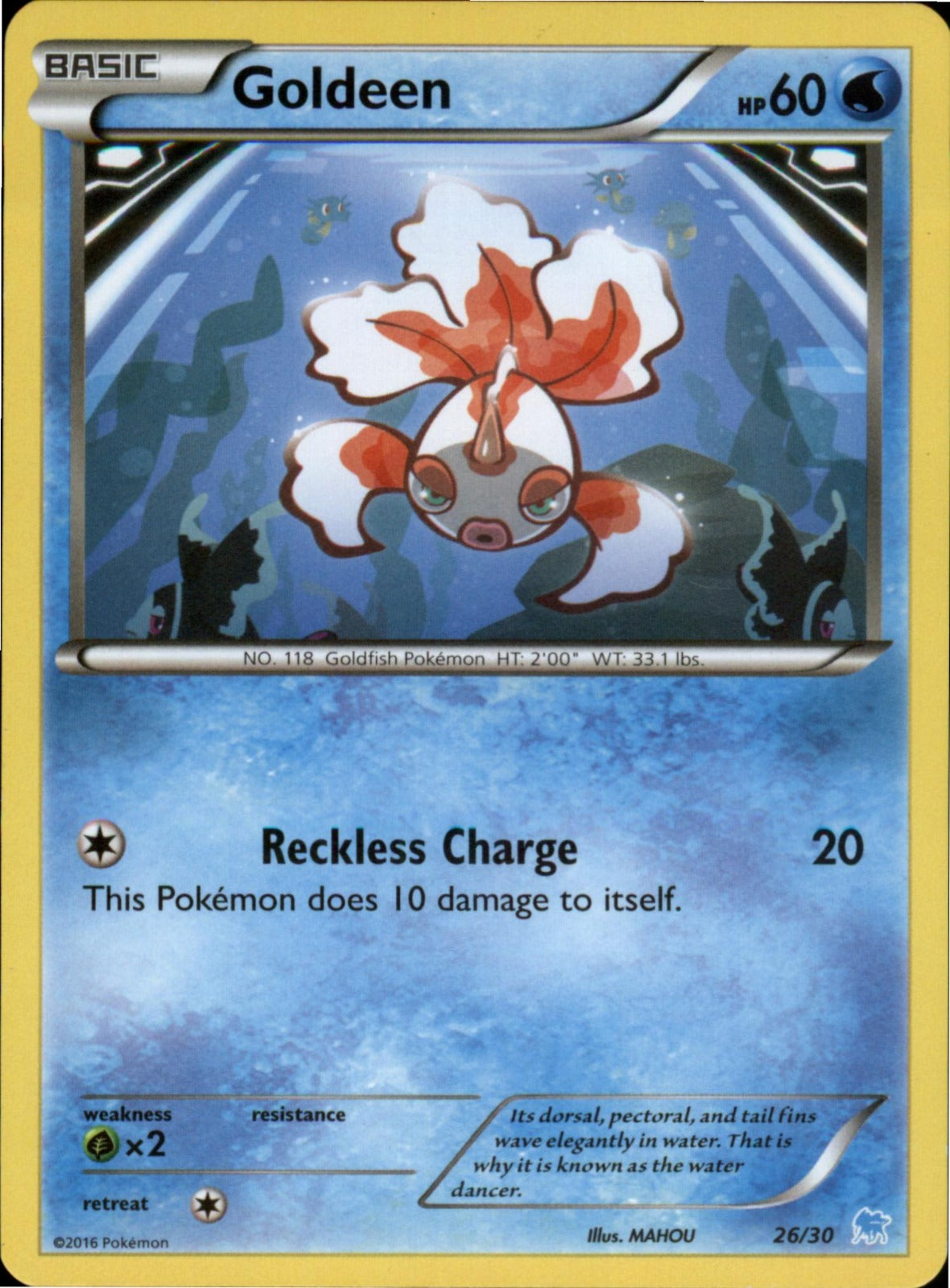 Pokemon Goldeen (26) Common XY Trainer Kit: Pikachu Libre & Suicune 26/30 LP