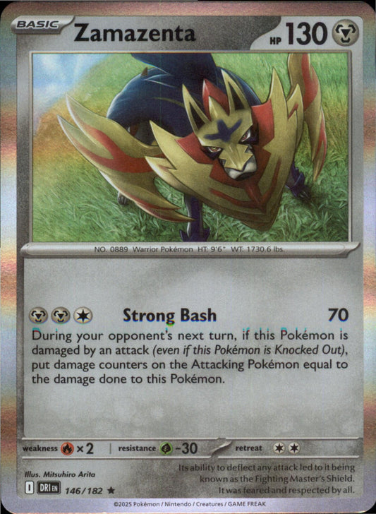 Pokemon Zamazenta Rare SV10: Destined Rivals 146/182 NM Holo