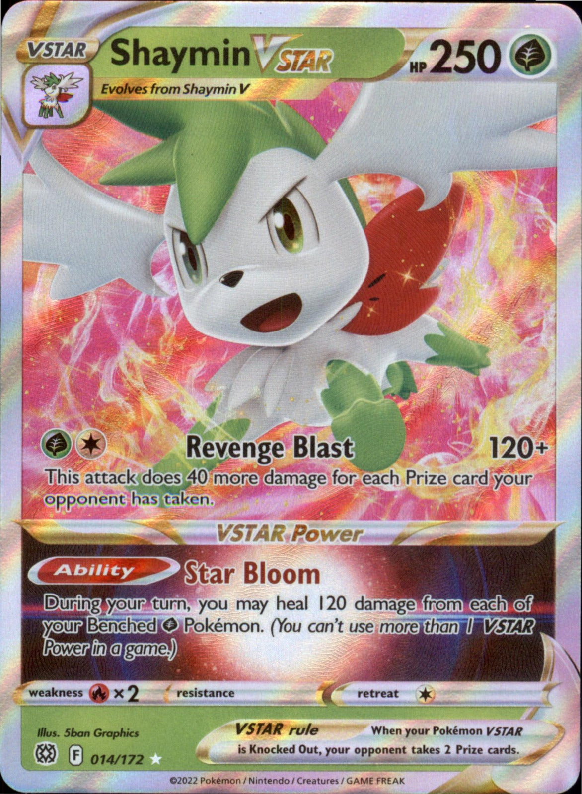 Pokemon Shaymin VSTAR Ultra Rare SWSH09: Brilliant Stars 014/172 NM Holo