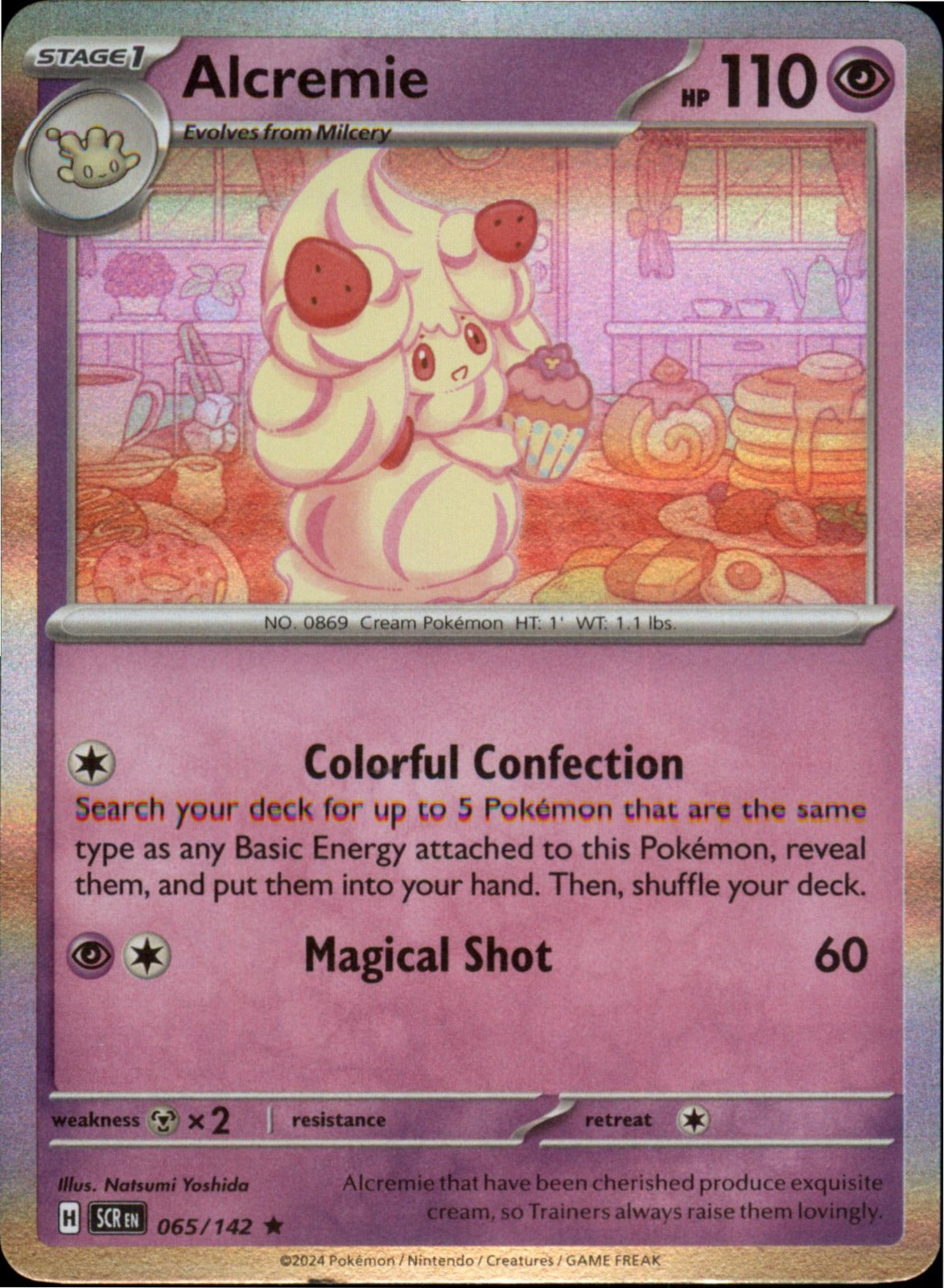 Pokemon Alcremie Rare SV07: Stellar Crown 065/142 NM Reverse Holo