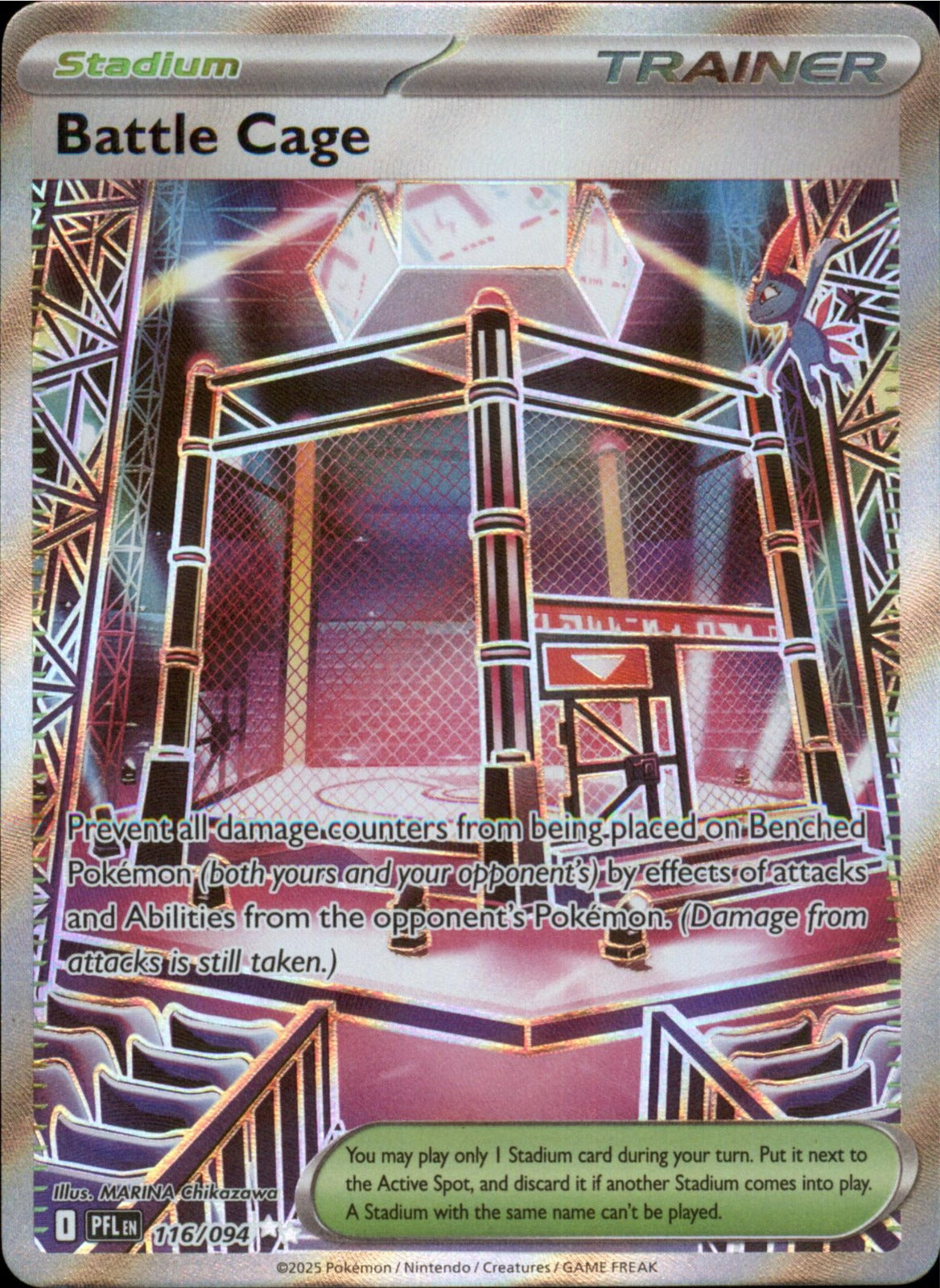 Pokemon Battle Cage Ultra Rare ME02: Phantasmal Flames 116/094 NM Holo