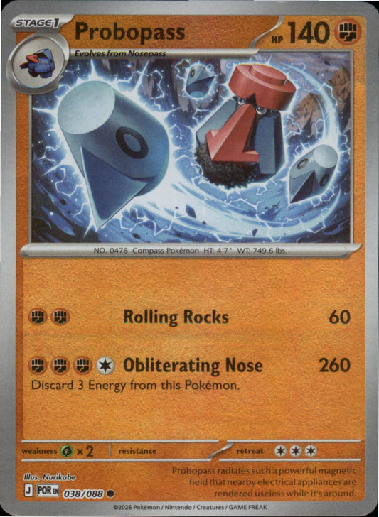 Pokemon Nosepass Common ME03: Perfect Order 037/088 NM Reverse Holo