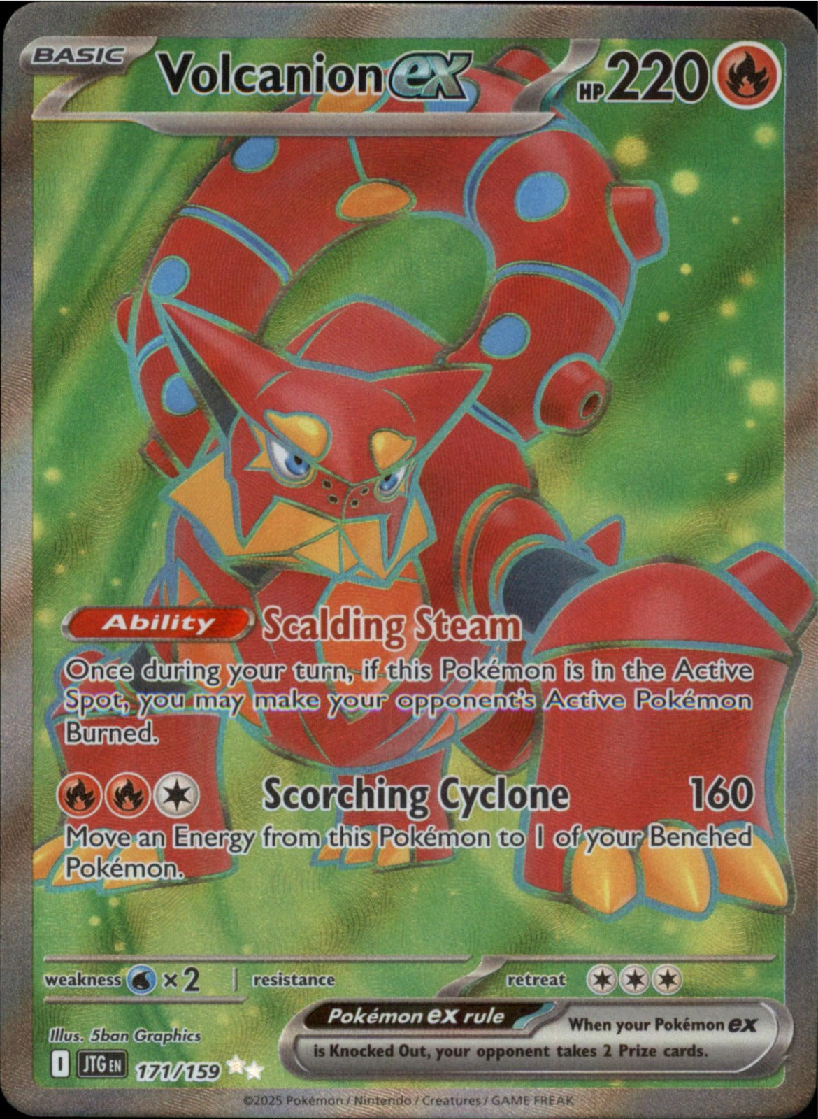 Pokemon Volcanion ex Ultra Rare SV09: Journey Together 171/159 NM Holo