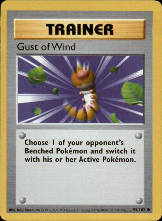 Pokemon Gust of Wind Common Base Set (Shadowless) 093/102 NM Unlimited