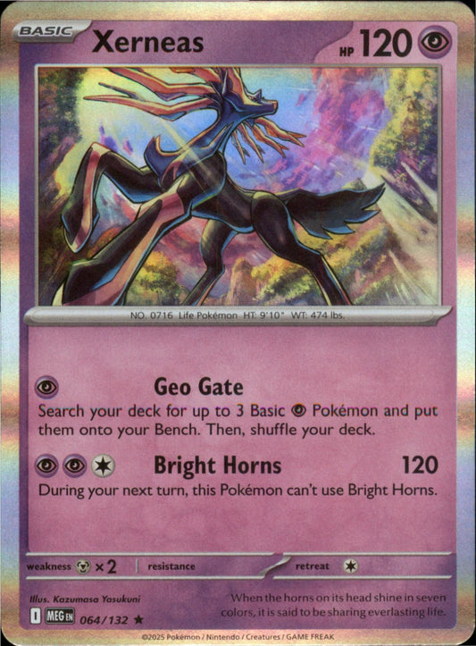 Pokemon Xerneas Rare ME01: Mega Evolution 064/132 NM Holo