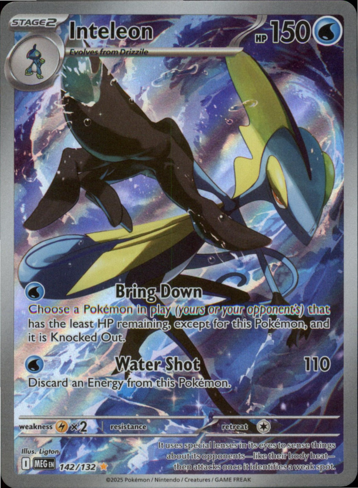 Pokemon Inteleon Illustration Rare ME01: Mega Evolution 142/132 NM Holo