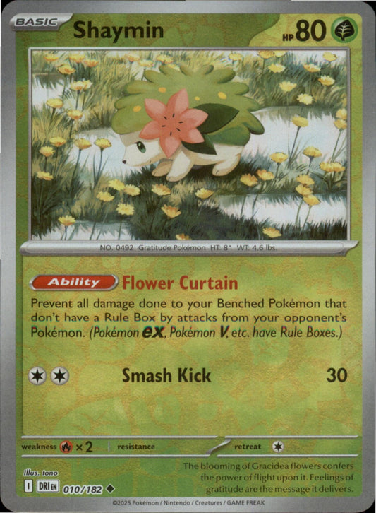 Pokemon Shaymin Uncommon SV10: Destined Rivals 010/182 NM Reverse Holo