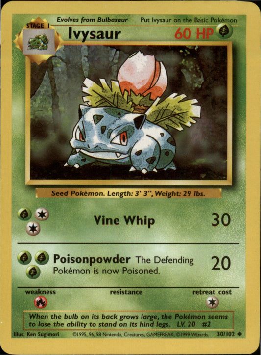 Pokemon Ivysaur Uncommon Base Set 030/102 LP