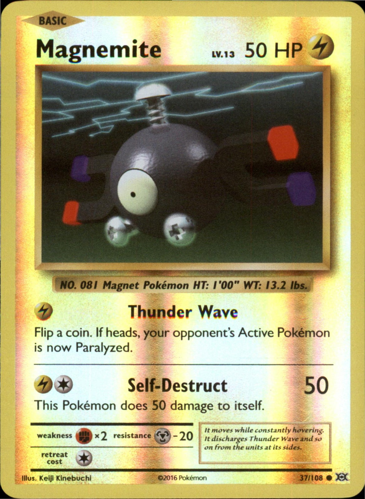 Pokemon Magnemite Common XY - Evolutions 37/108 NM Reverse Holo